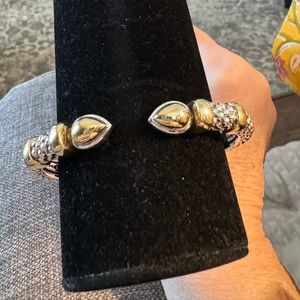 Lagos High Bar Sterling and 18k Gold Bracelet Size L With ring Size 8 Set